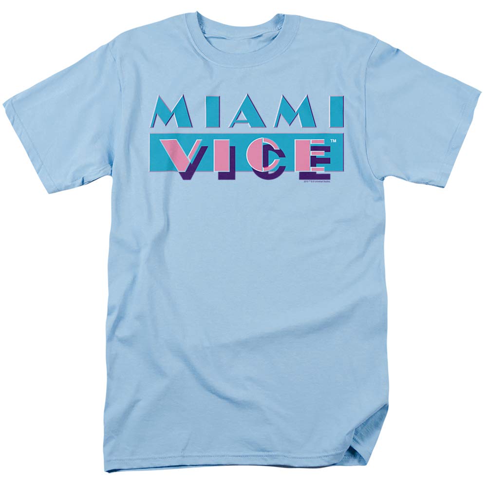 Amazon.com: Miami Vice Logo Unisex Adult T-Shirt, Light Blue